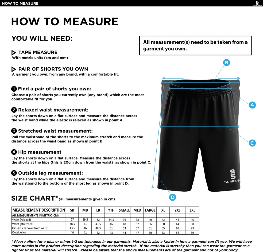 Cleckheaton CC - Blade Shorts - Size Guide
